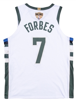 2021 Bryn Forbes Game Used Milwaukee Bucks White Road Jersey Worn During Game 1 of the NBA Finals on 7/6/21 (MeiGray)